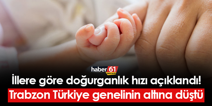 İl bazında doğurganlık hızı açıklandı! Trabzon, Türkiye geneline göre daha düşük oldu