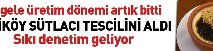 Hamsiköy sütlacına ‘Coğrafi İşaret’ tescili yapıldı |